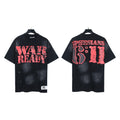 New Trendy American Style H Hell Star Series Printed Pure Cotton Casual Unisex Vintage Washed Loose Short-Sleeve T-Shirt