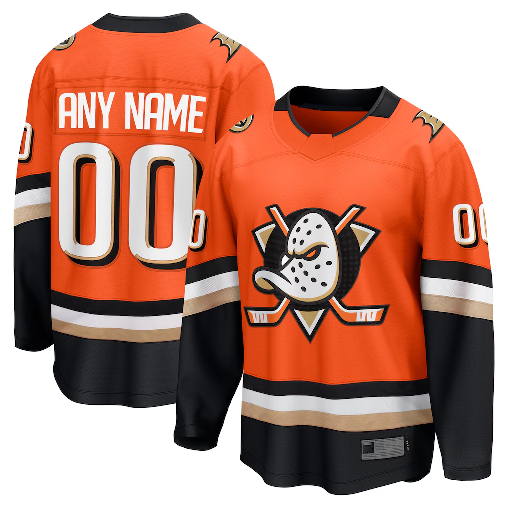 Newshops Custom A.Ducks Orange Home Breakaway Jerseys