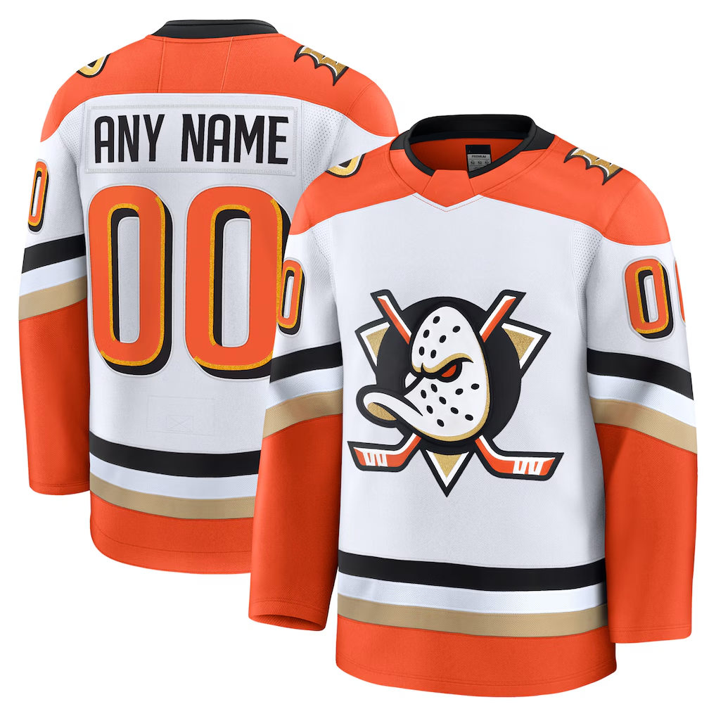 Newshops Custom A.Ducks White Away Premium Jerseys