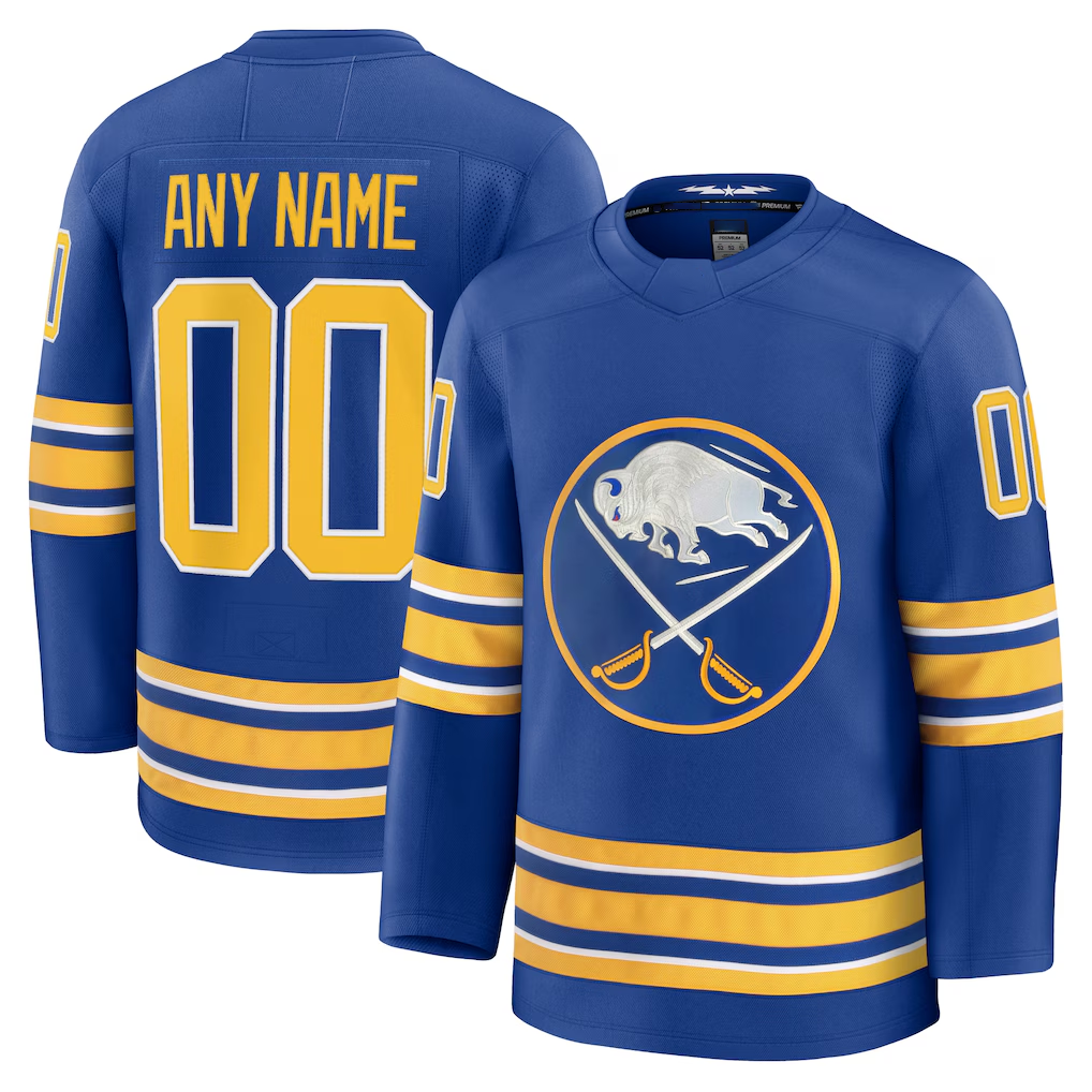 Newshops Custom B.Sabres Royal Home Premium Stitched Jerseys