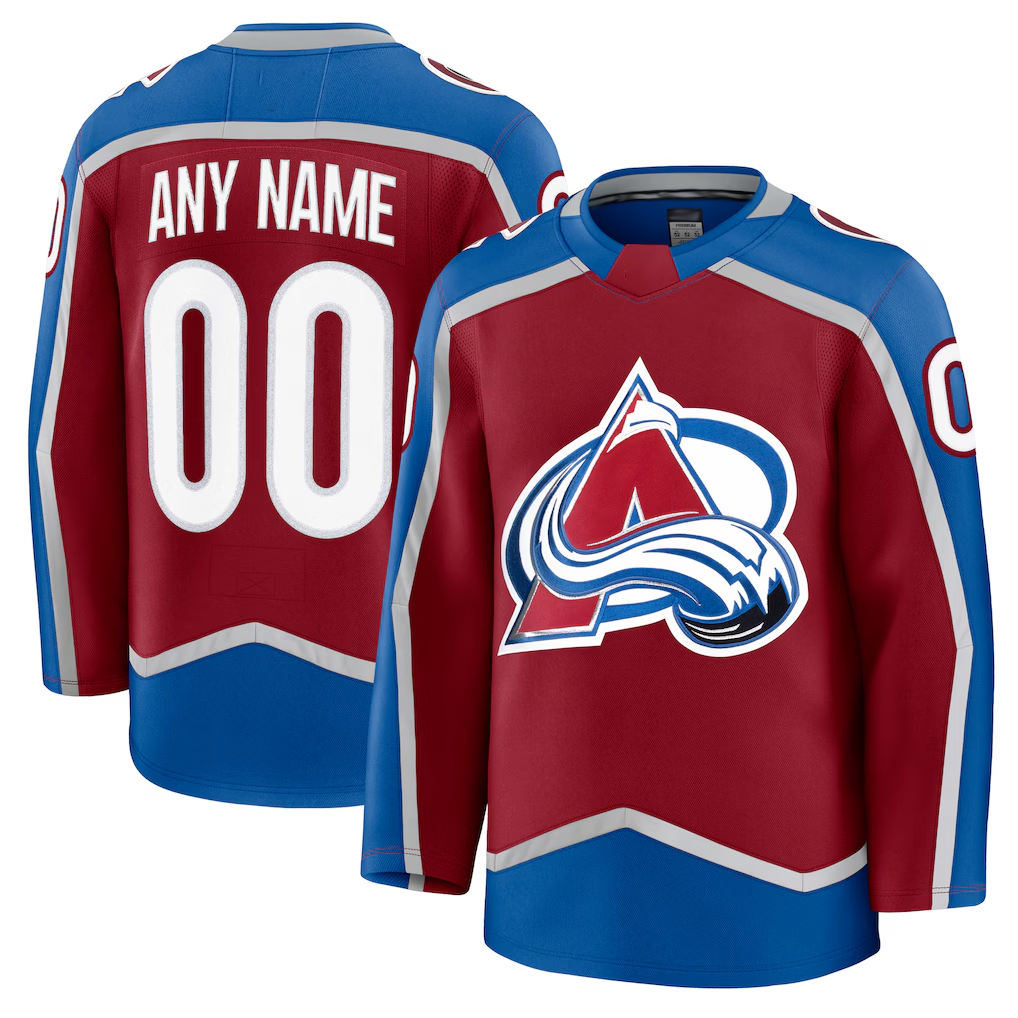 Newshops Custom C.Avalanche Burgundy Home Premium Jerseys
