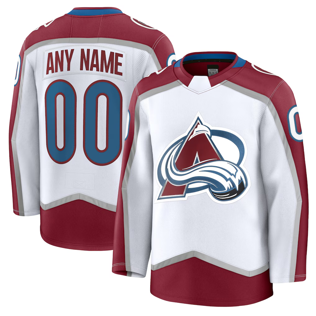 Newshops Custom C.Avalanche White Away Premium Jerseys