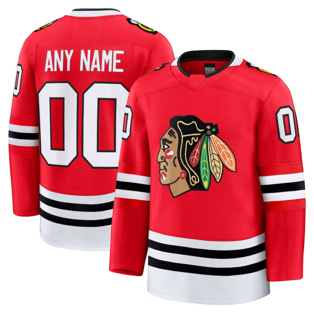 Newshops Custom C.Blackhawks Red Home Premium Jerseys
