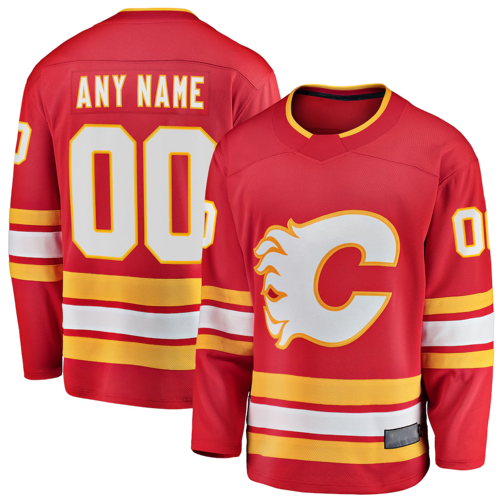 Newshops Custom C.Flames Red Home Breakaway Jerseys