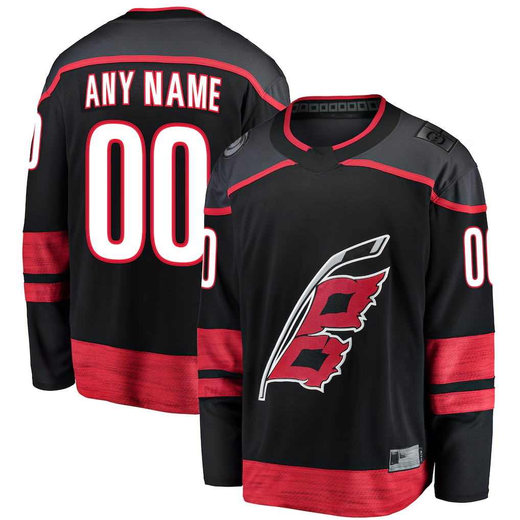 Newshops Custom C.Hurricanes Black Home Breakaway Stitched Jerseys