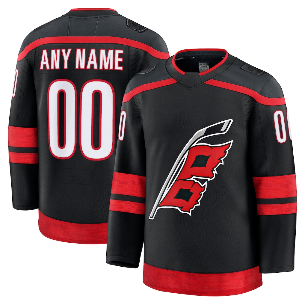 Newshops Custom C.Hurricanes Black Home Premium Stitched Jerseys