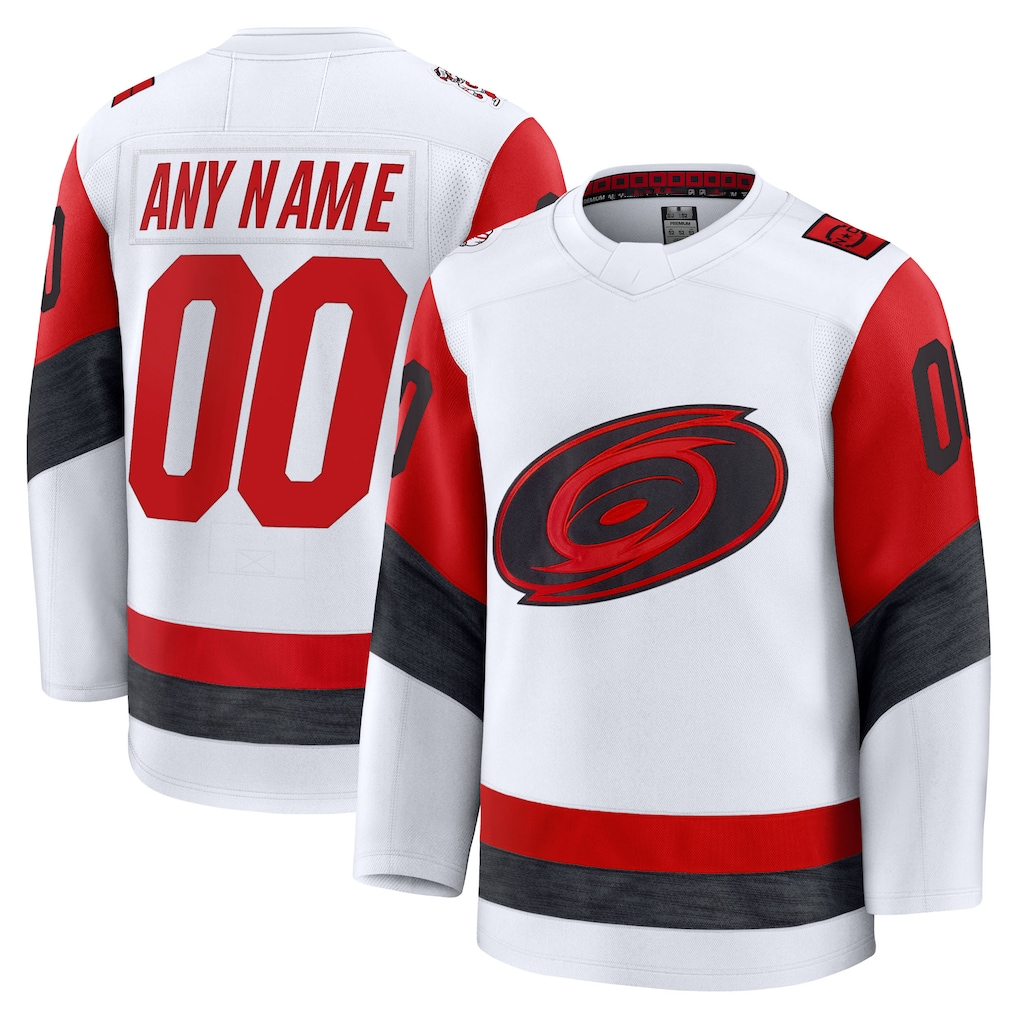 Newshops Custom C.Hurricanes White Away Premium Stitched Jerseys