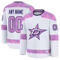 Newshops Custom D.Stars White 2024 Hockey Fights Cancer Practice Jerseys