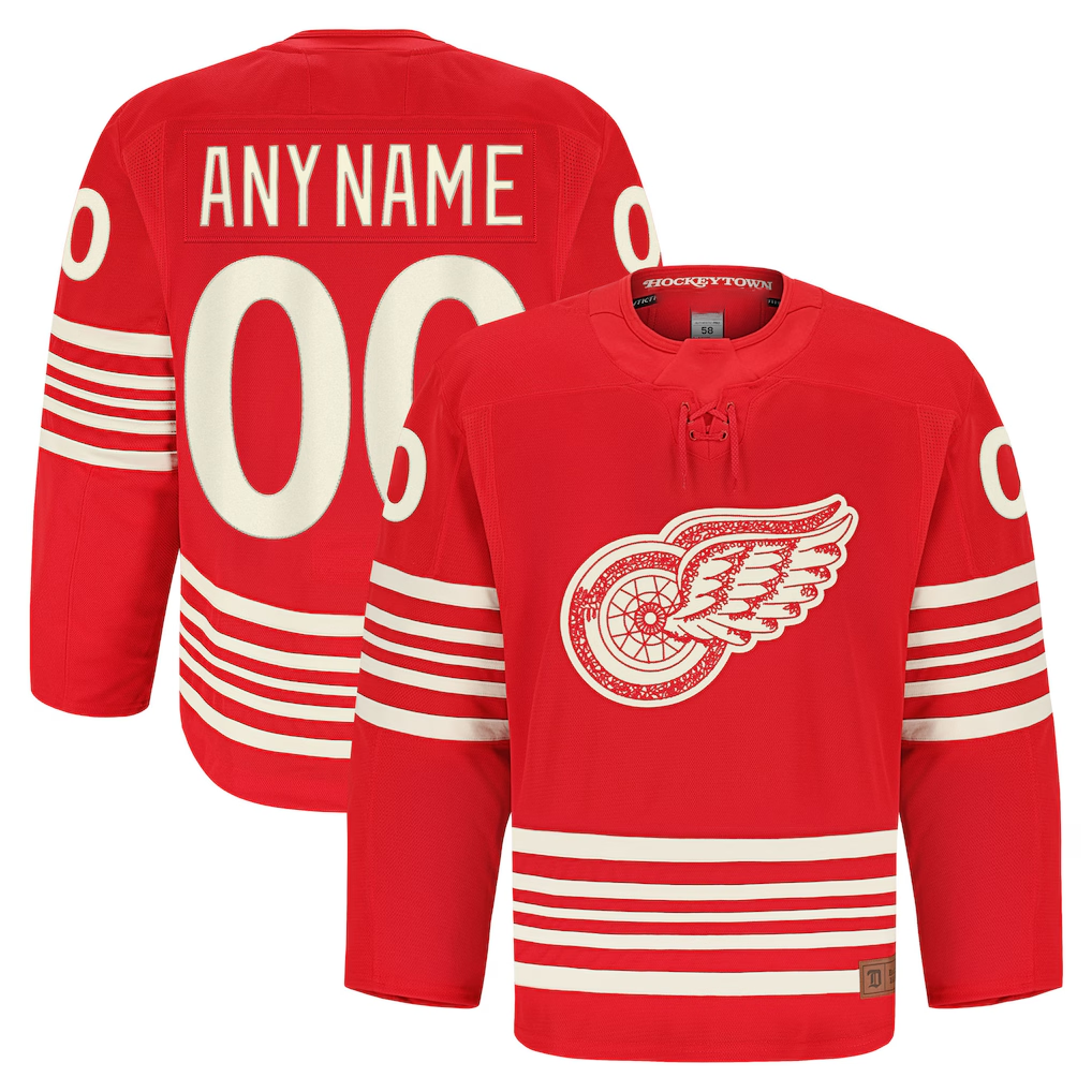 Newshops Custom DR.Wings Red Anniversary Authentic Pro Jerseys