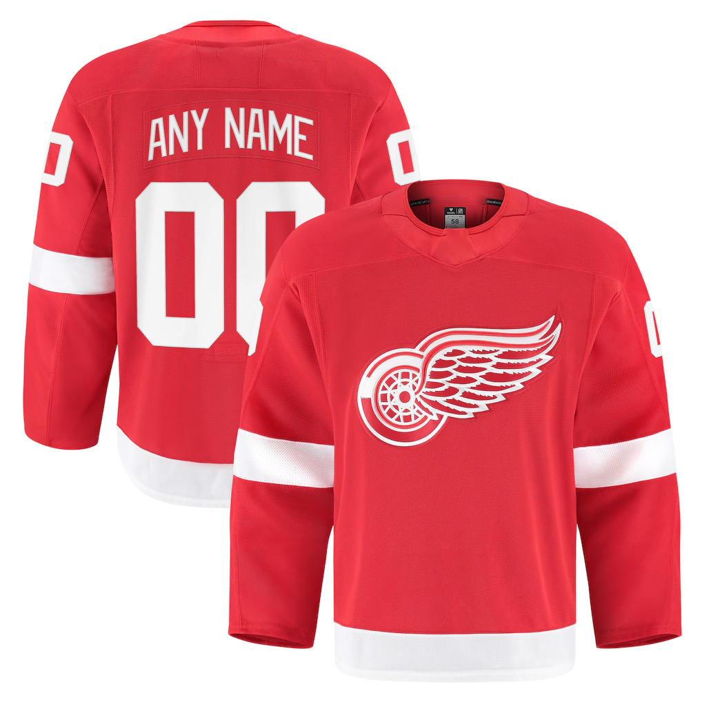 Newshops Custom DR.Wings Red Home Authentic Pro Jerseys