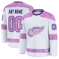 Newshops Custom DR.Wings White 2024 Hockey Fights Cancer Practice Jerseys