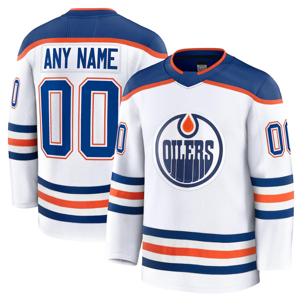Newshops Custom E.Oilers White Away Premium Jerseys