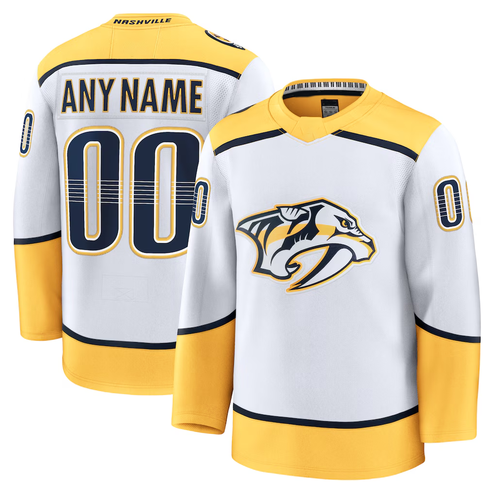 Newshops Custom N.Predators White Away Premium Jerseys