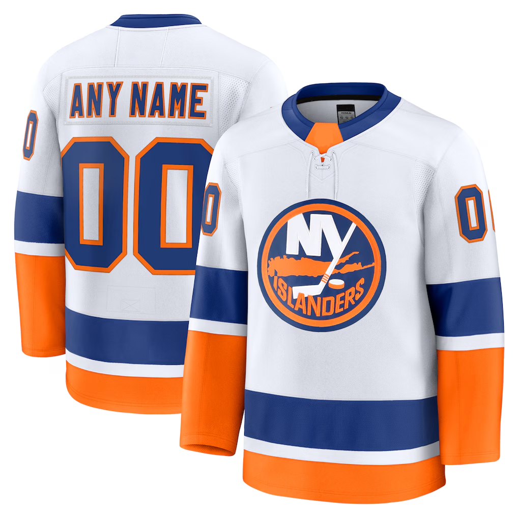 Newshops Custom NY.Islanders White Away Premium Jerseys