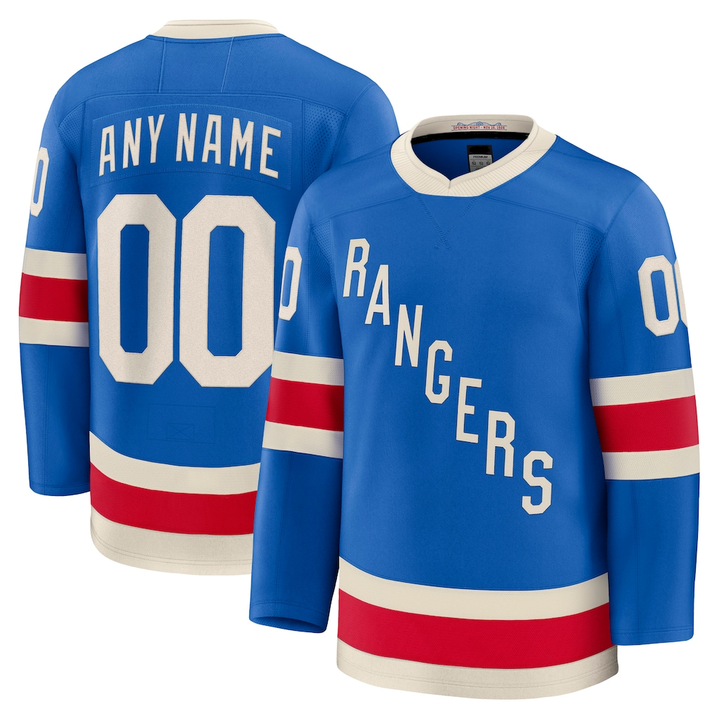 Newshops Custom NY.Rangers Blue Centennial Premium Jerseys