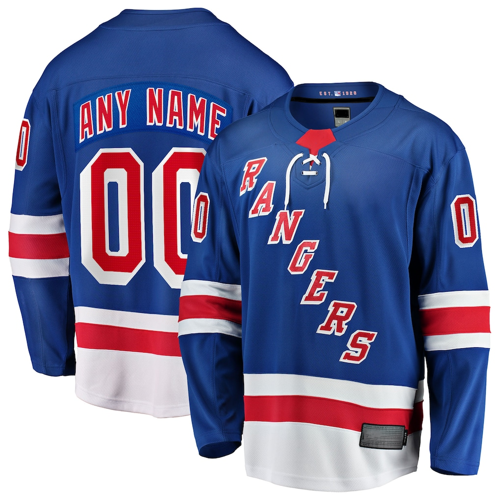 Newshops Custom NY.Rangers Blue Home Breakaway Jerseys