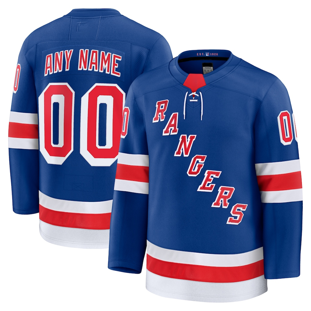 Newshops Custom NY.Rangers Royal Home Premium Jerseys