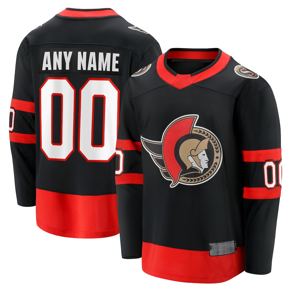 Newshops Custom O.Senators Black Home Breakaway Jerseys