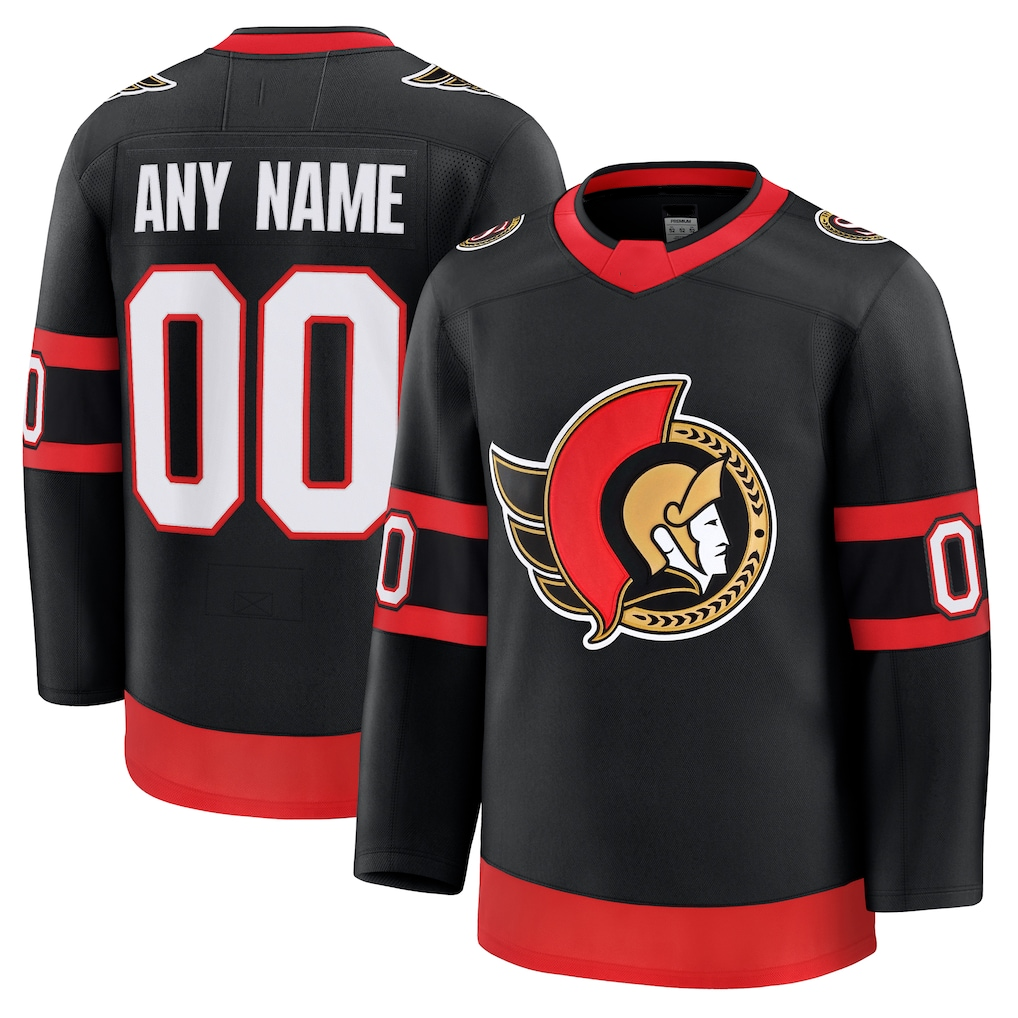 Newshops Custom O.Senators Black Home Premium Jerseys