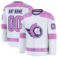 Newshops Custom O.Senators White 2024 Hockey Fights Cancer Practice Jerseys