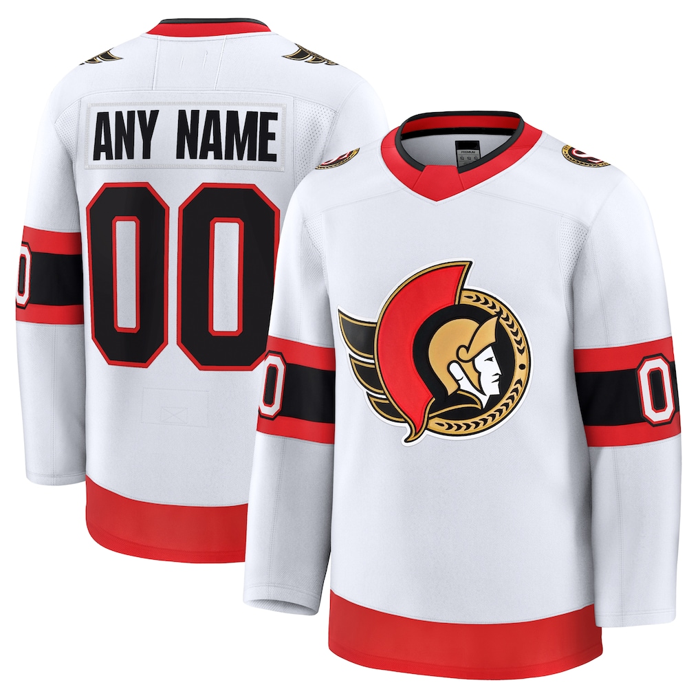 Newshops Custom O.Senators White Away Premium Jerseys