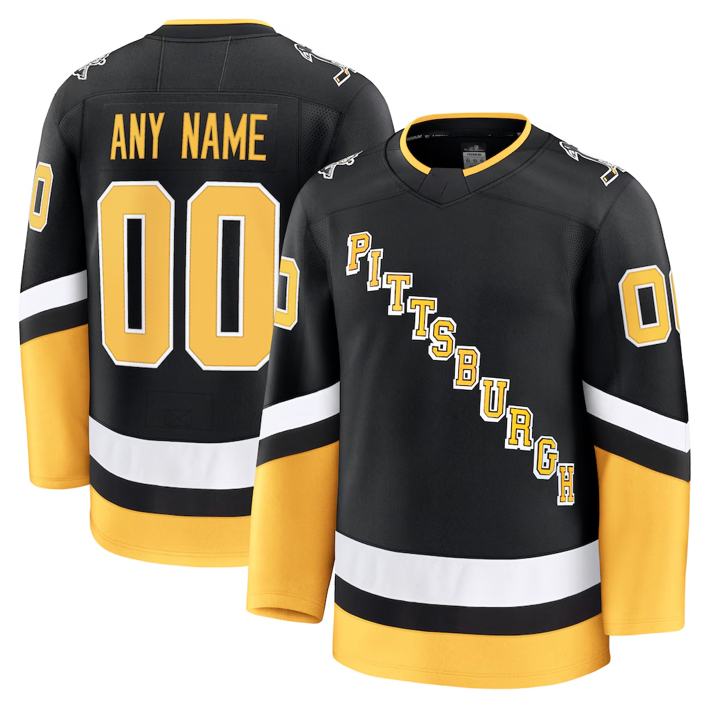 Newshops Custom P.Penguins Black Alternate Premium Jerseys
