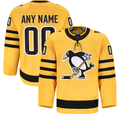 Newshops Custom P.Penguins Gold Alternate Authentic Pro Jerseys