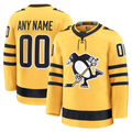 Newshops Custom P.Penguins Gold Alternate Premium Jerseys