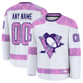 Newshops Custom P.Penguins White 2024 Hockey Fights Cancer Jerseys