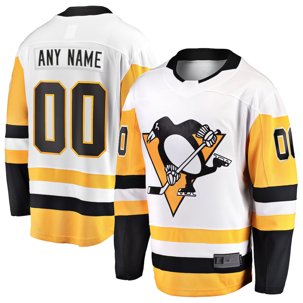 Newshops Custom P.Penguins White Away Breakaway Jerseys