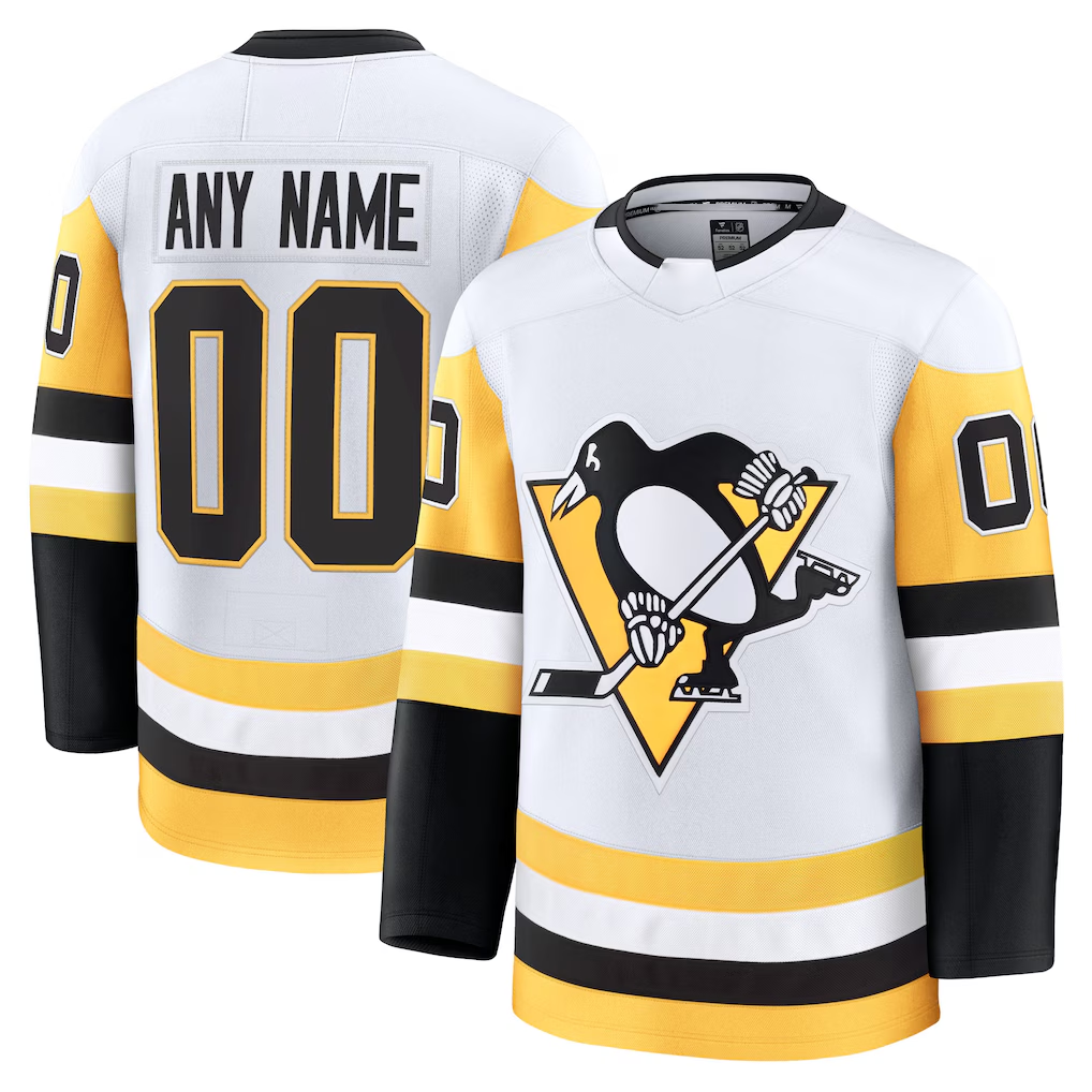 Newshops Custom P.Penguins White Away Premium Jerseys