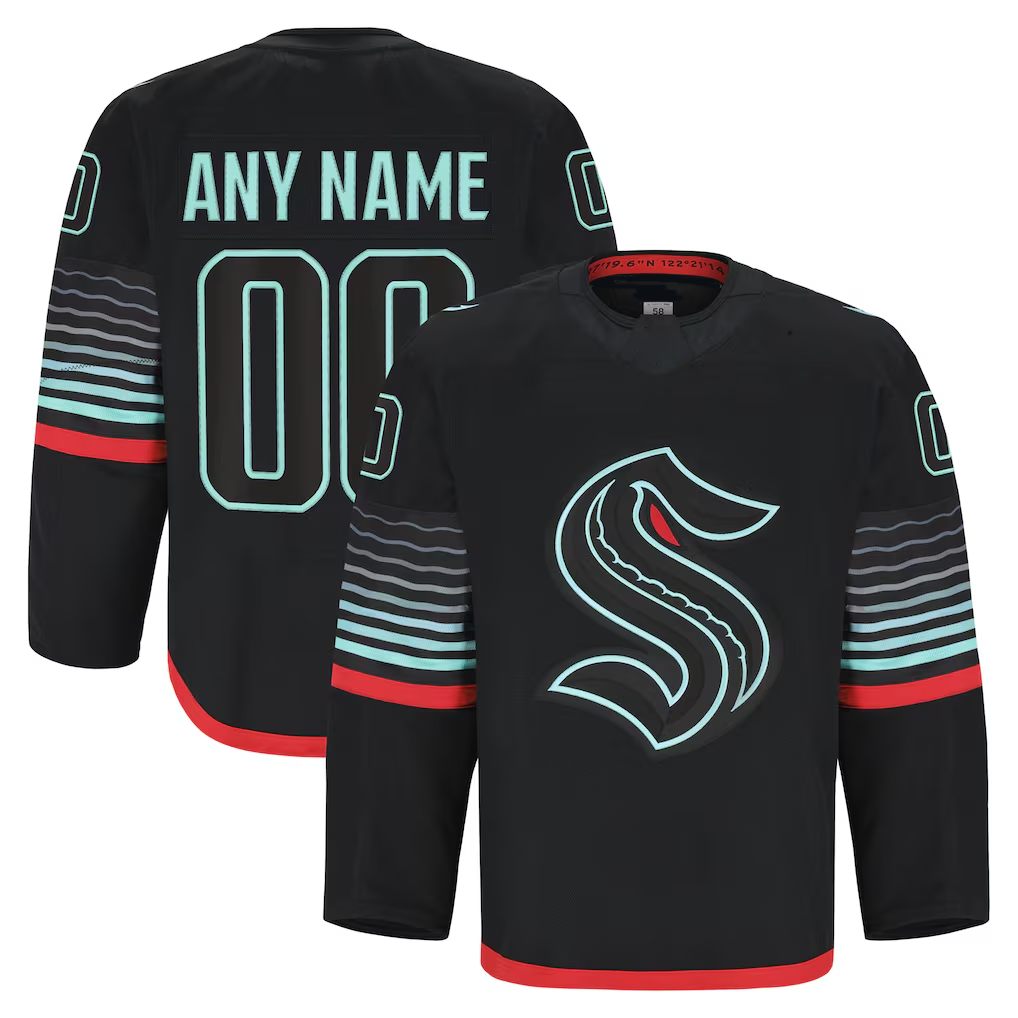 Newshops Custom S.Kraken Black Alternate Authentic Pro Jerseys