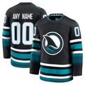 Newshops Custom SJ.Sharks Black Alternate Premium Jerseys