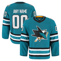 Newshops Custom SJ.Sharks Teal Home Authentic Pro Jerseys