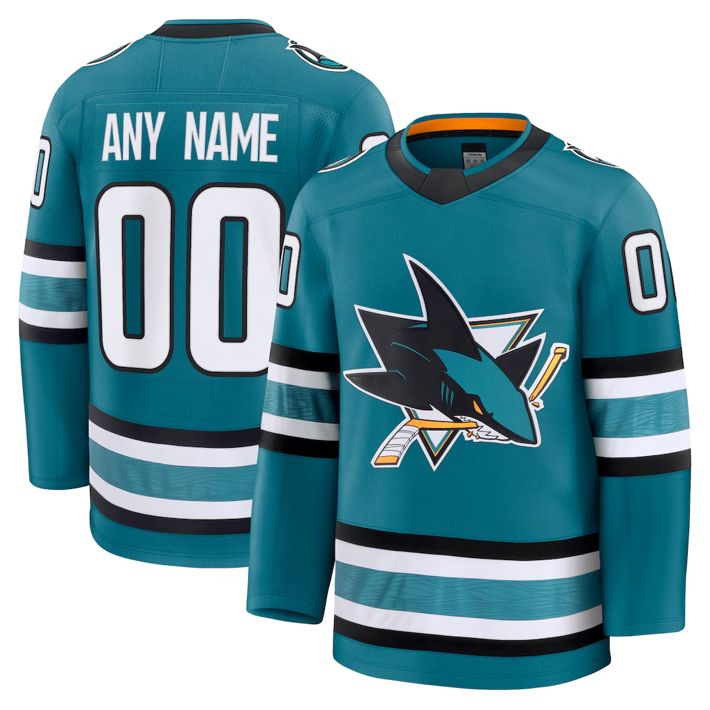Newshops Custom SJ.Sharks Teal Home Premium Jerseys