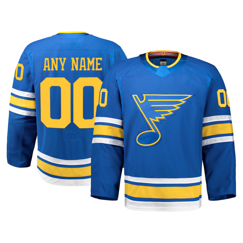 Newshops Custom SL.Blues Blue Home Authentic Pro Jerseys