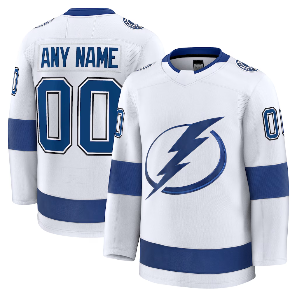 Newshops Custom TB.Lightning White Away Premium Jerseys