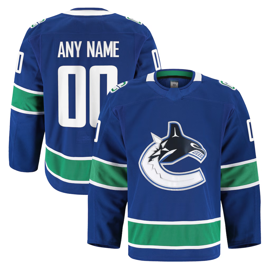 Newshops Custom V.Canucks Blue Home Authentic Pro Jerseys