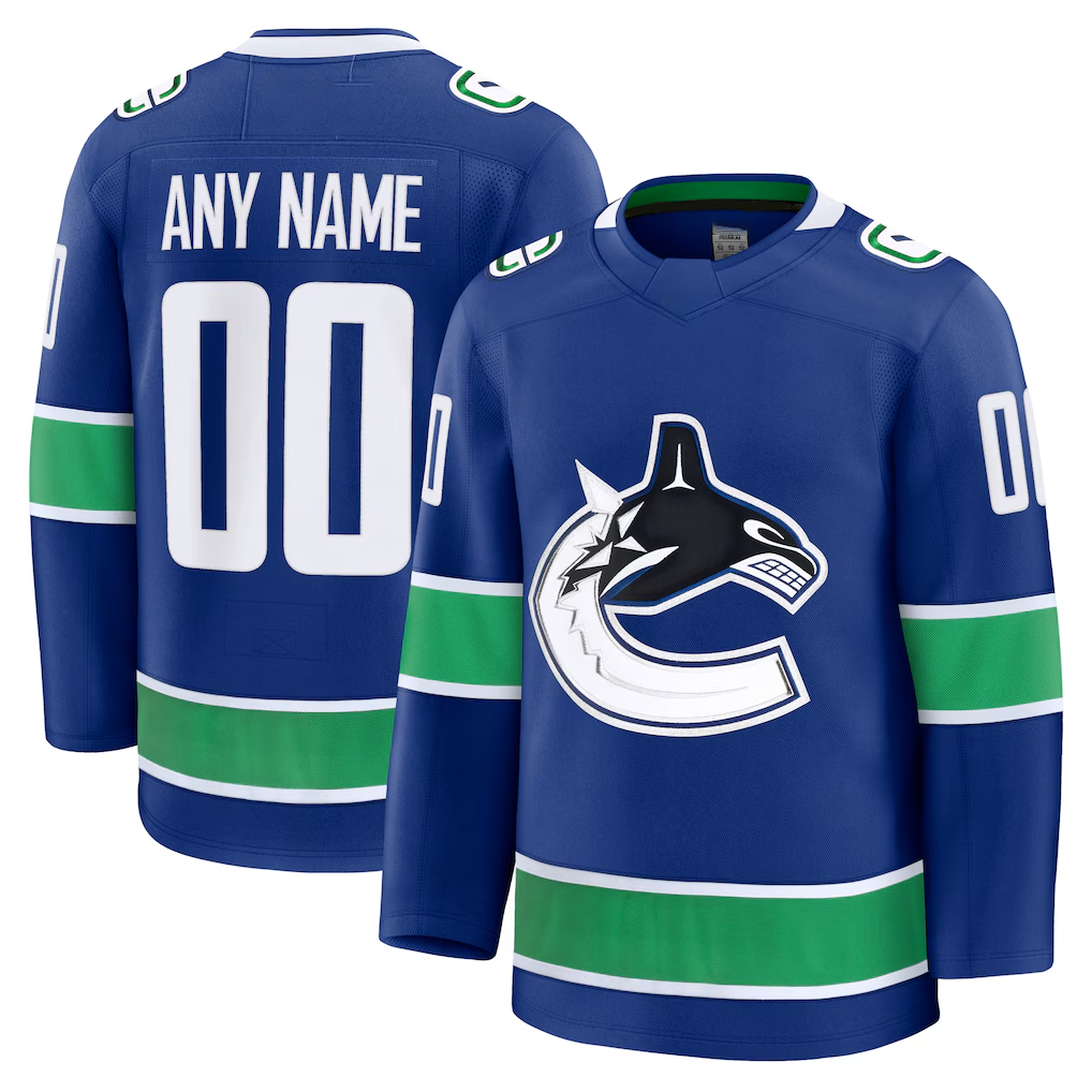 Newshops Custom V.Canucks Blue Home Premium Jerseys