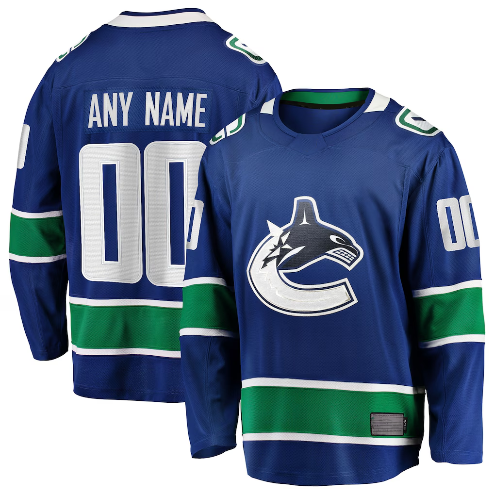Newshops Custom V.Canucks Blue Home Team Breakaway Jerseys