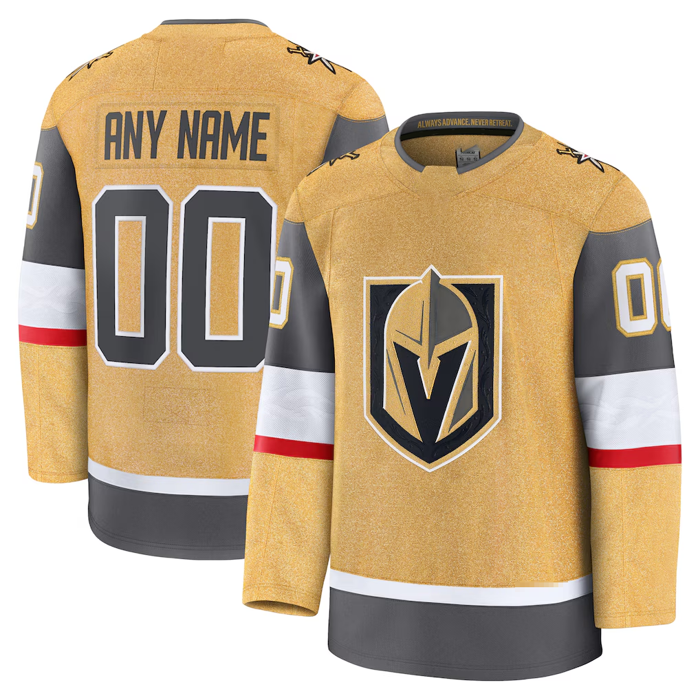 Newshops Custom VG.Knights Gold Home Premium Jerseys
