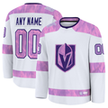 Newshops Custom VG.Knights White 2024 Hockey Fights Cancer Practice Jerseys