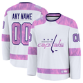 Newshops Custom W.Capitals White 2024 Hockey Fights Cancer Practice Jerseys