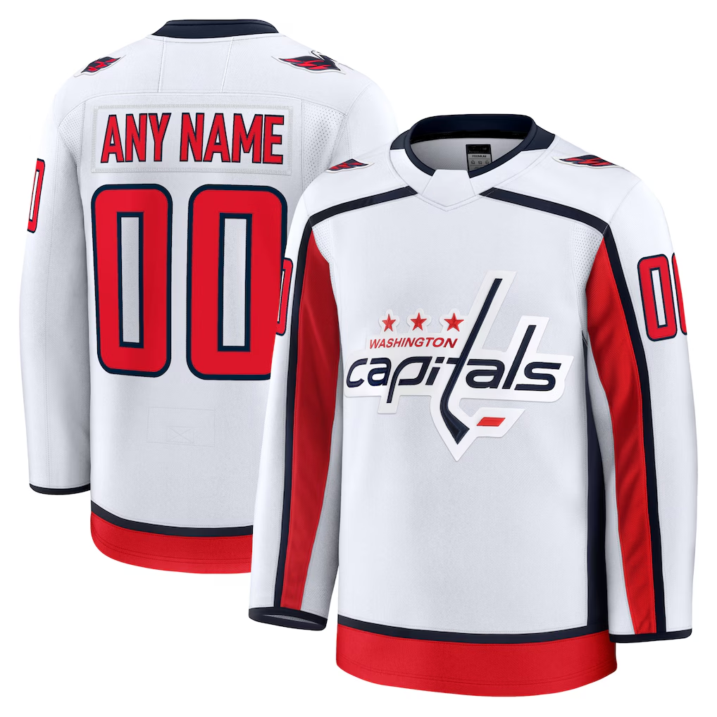 Newshops Custom W.Capitals White Away Premium Jerseys