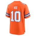 Newshop D.Broncos #10 Bo Nix Orange Mile High Collection 1977 Throwback Player Game Jersey