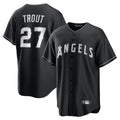 newshops LA.Angels #27 Mike Trout Player Black Lights Out Fashion T-shirt Stitched Jerseys