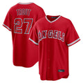 newshops LA.Angels #27 Mike Trout Player Red Home Game Stitched Jerseys