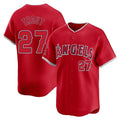 newshops LA.Angels #27 Mike Trout Player Red Home Limited Stitched Jerseys