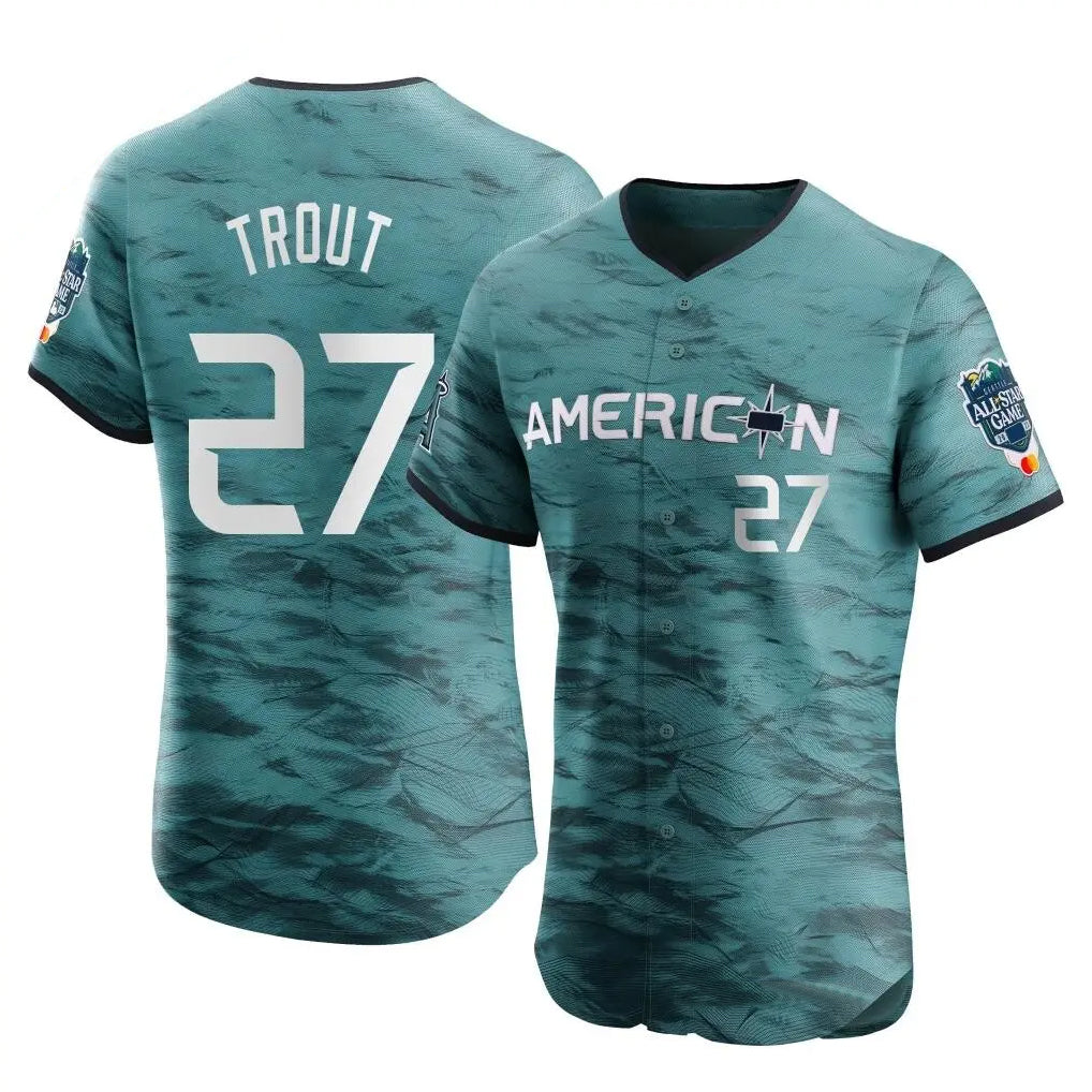 newshops LA.Angels #27 Mike Trout Player Teal Elite American League Game Vapor Premier All-Star Stitched Jerseys
