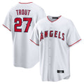 newshops LA.Angels #27 Mike Trout Player White Home Game Stitched Jerseys